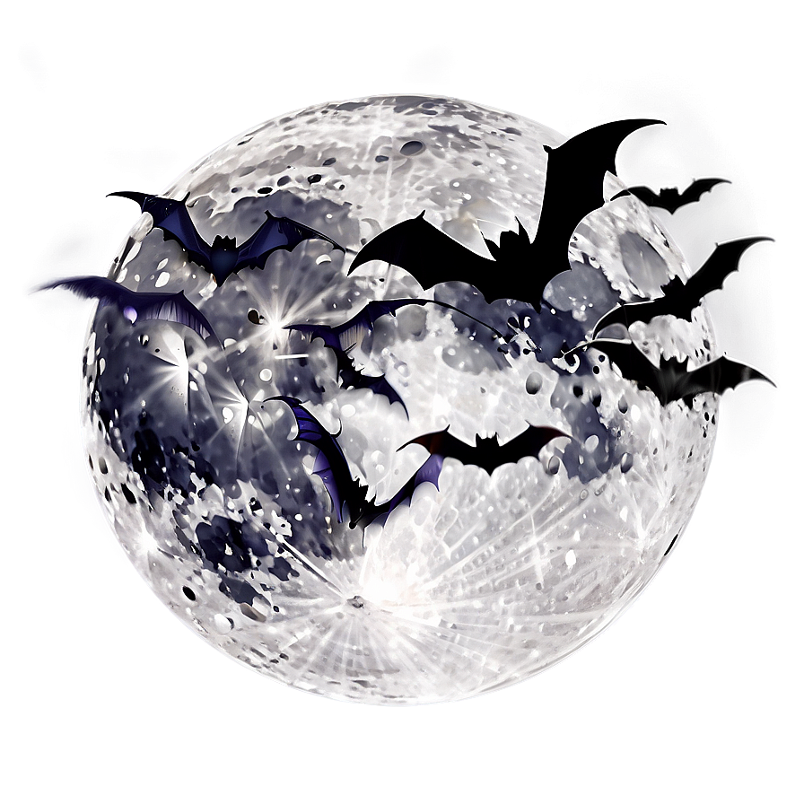 Download Halloween Moon And Bats Png 04292024 | Wallpapers.com