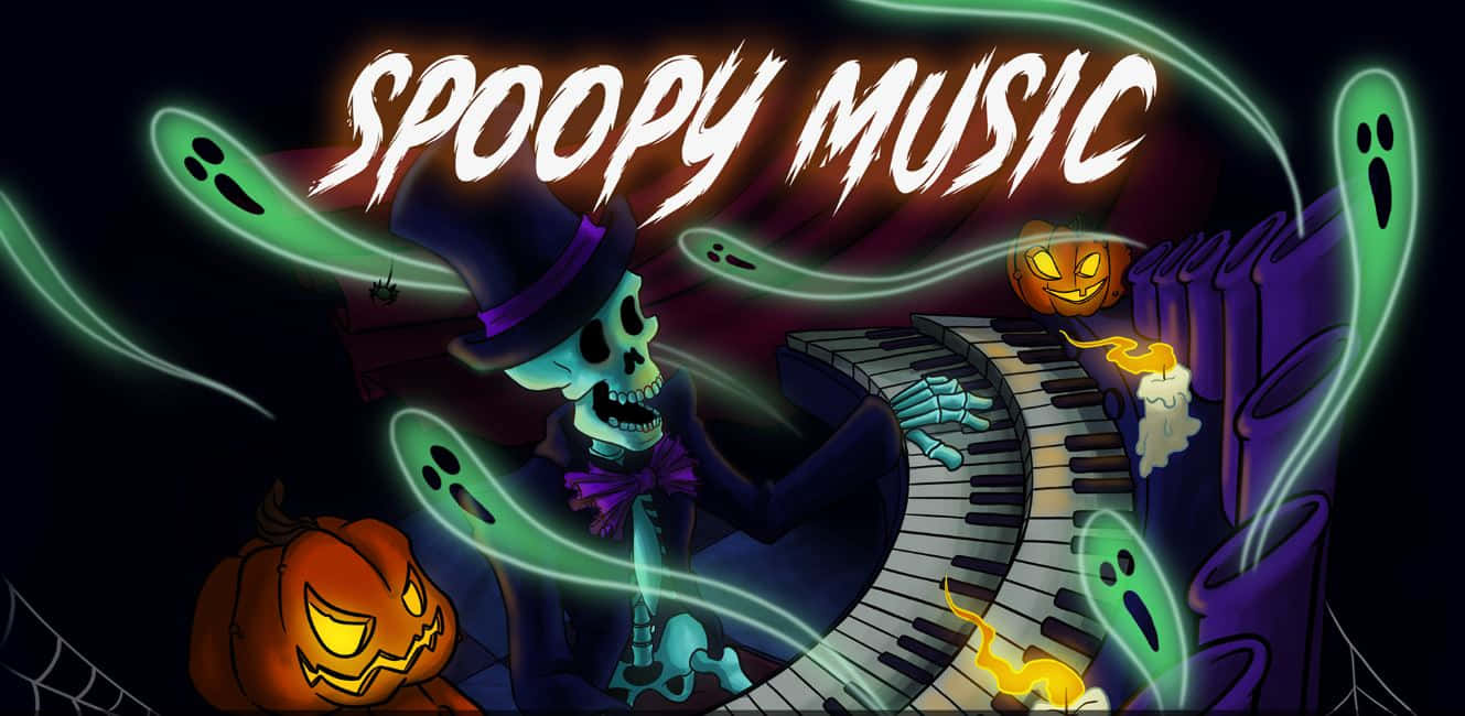 Spooky Halloween Music Party Wallpaper