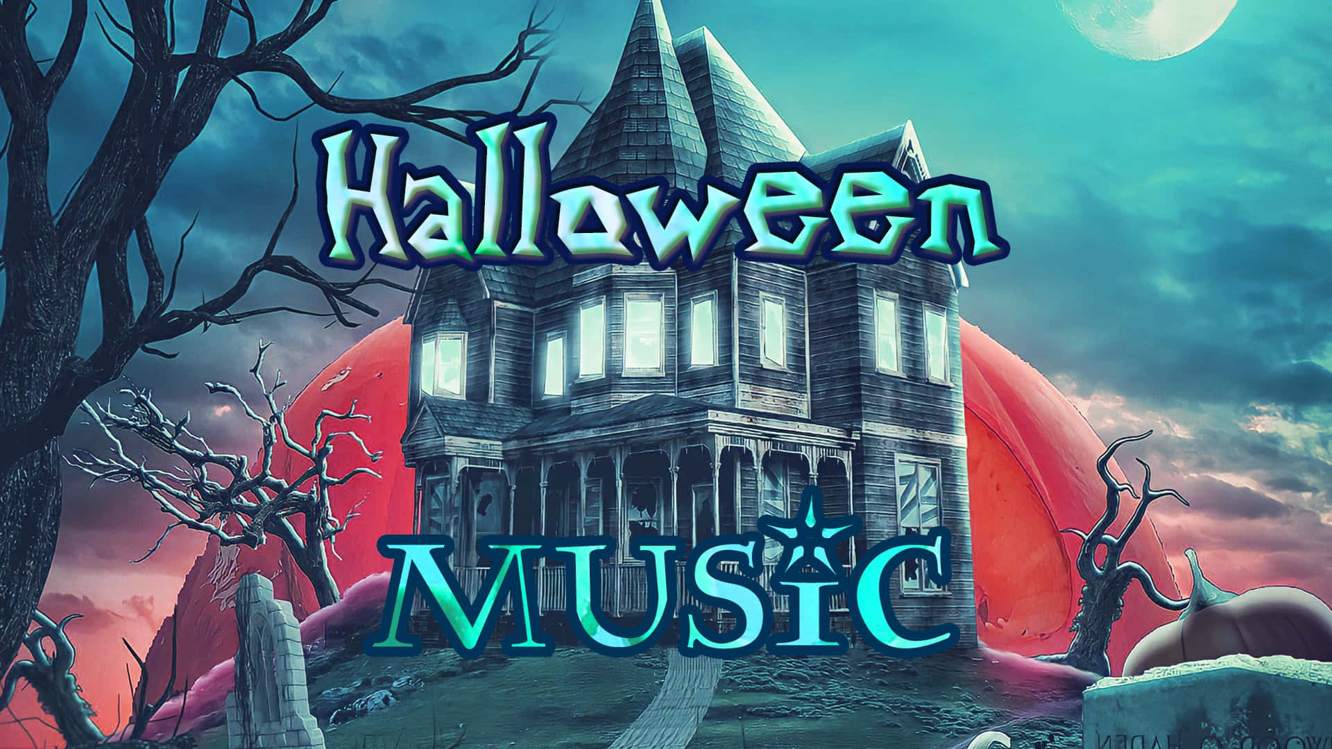 Spooky Halloween Music Party Wallpaper