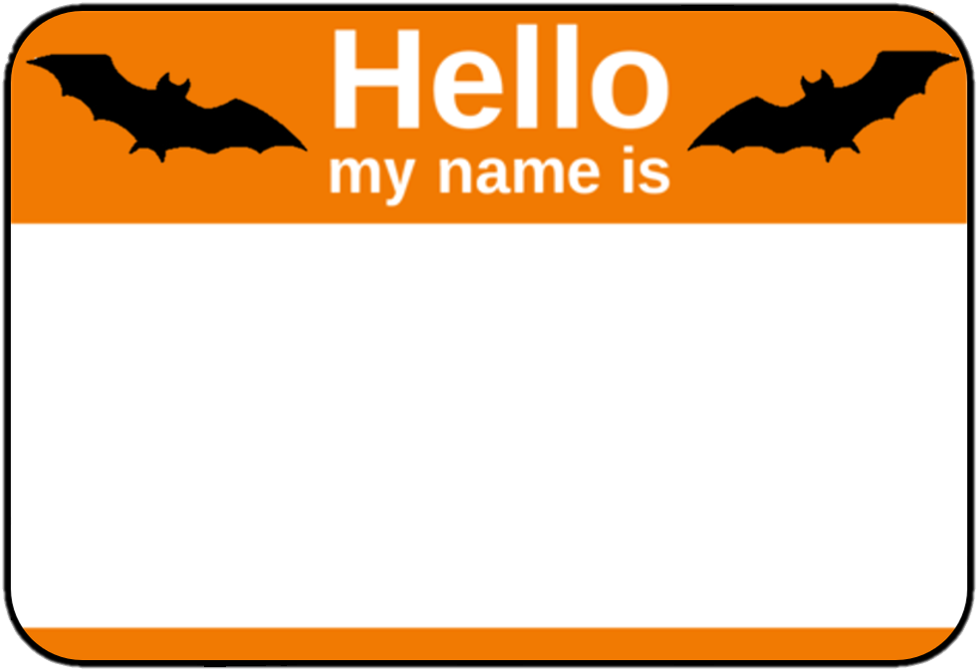 Halloween Name Tag Design PNG