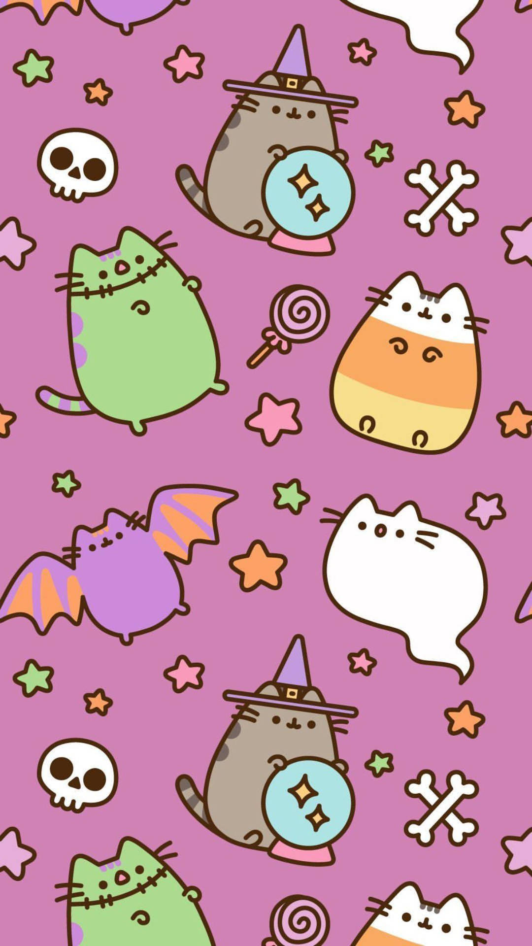 Halloween Neko Kawaii For Iphone Wallpaper