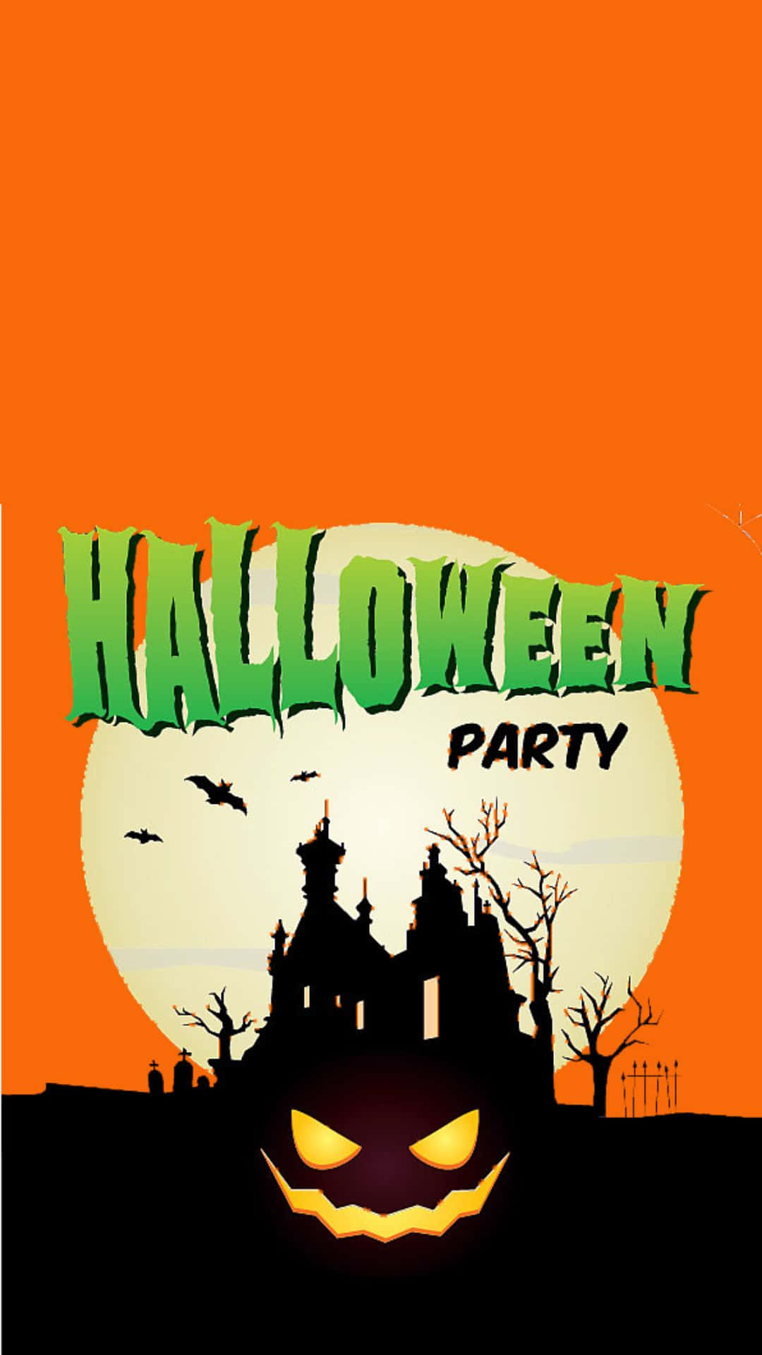 Halloween Party Banner With A Scary Face
