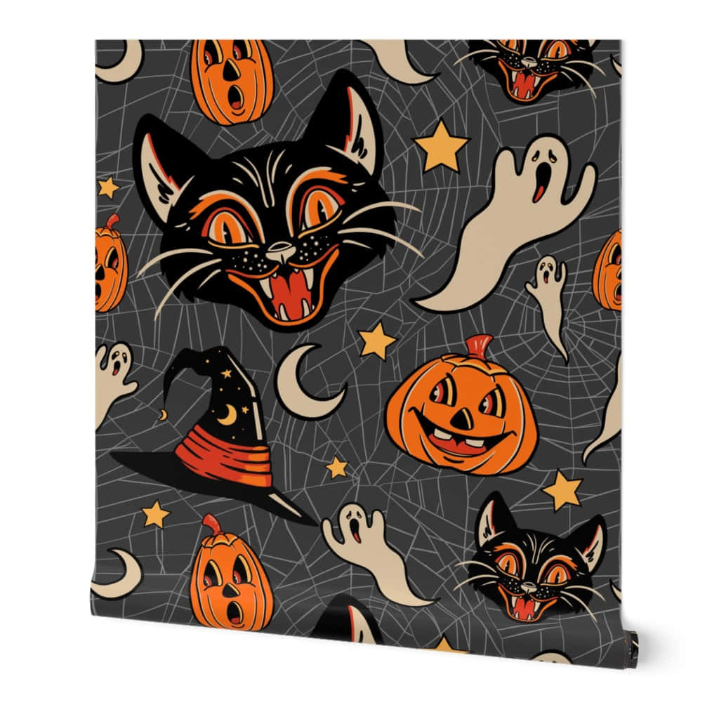 Halloween Pattern Classic Icons Wallpaper