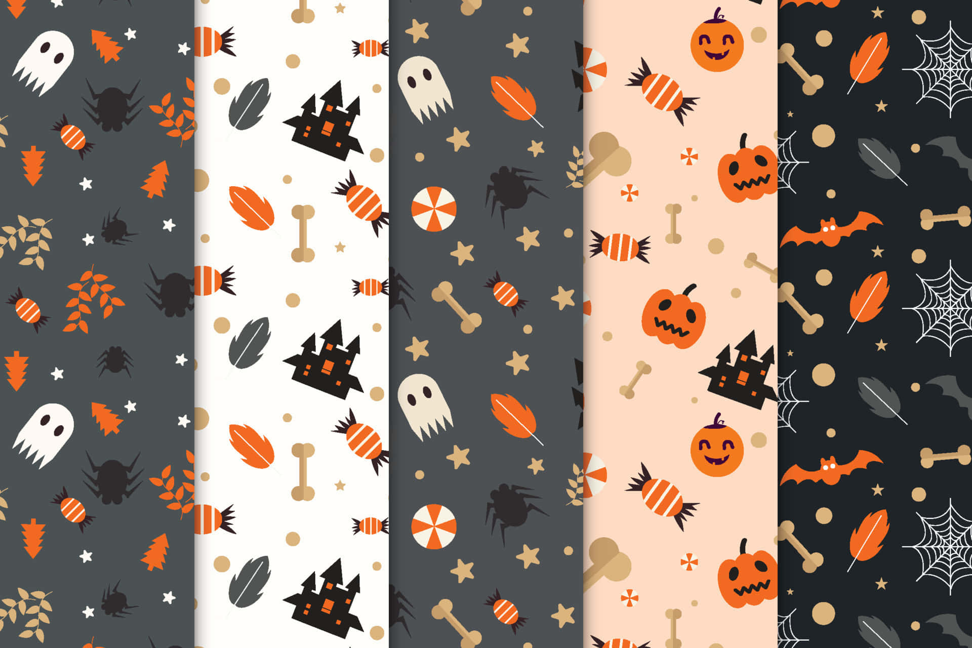 Halloween Pattern Collage Wallpaper