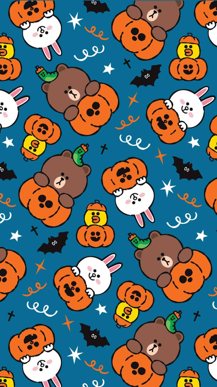 Trick or Treat with Line Friends Wallpaper
