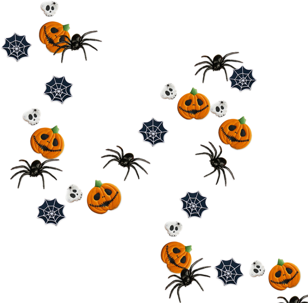 Halloween Pattern Pumpkins Spiders Web PNG