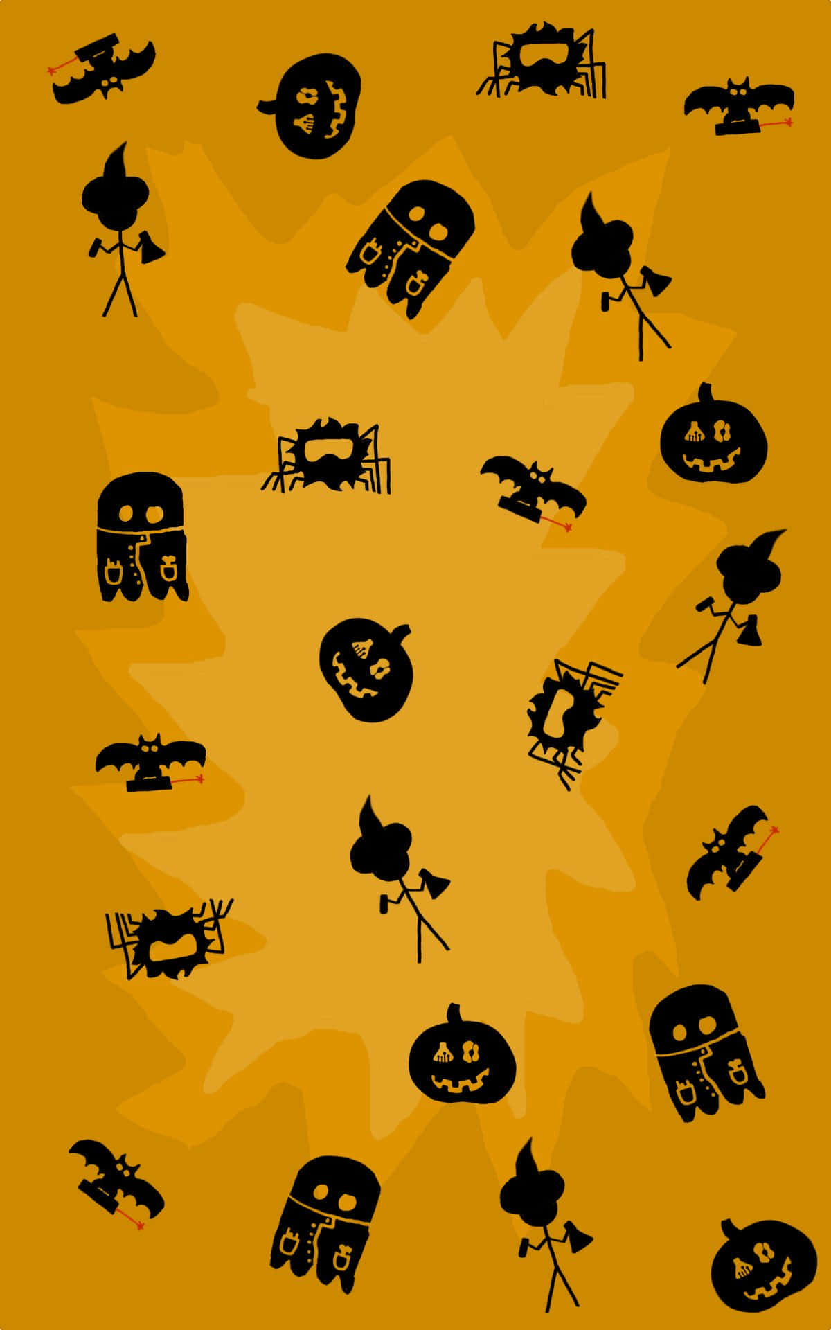A Halloween Background With Black And White Pumpkins