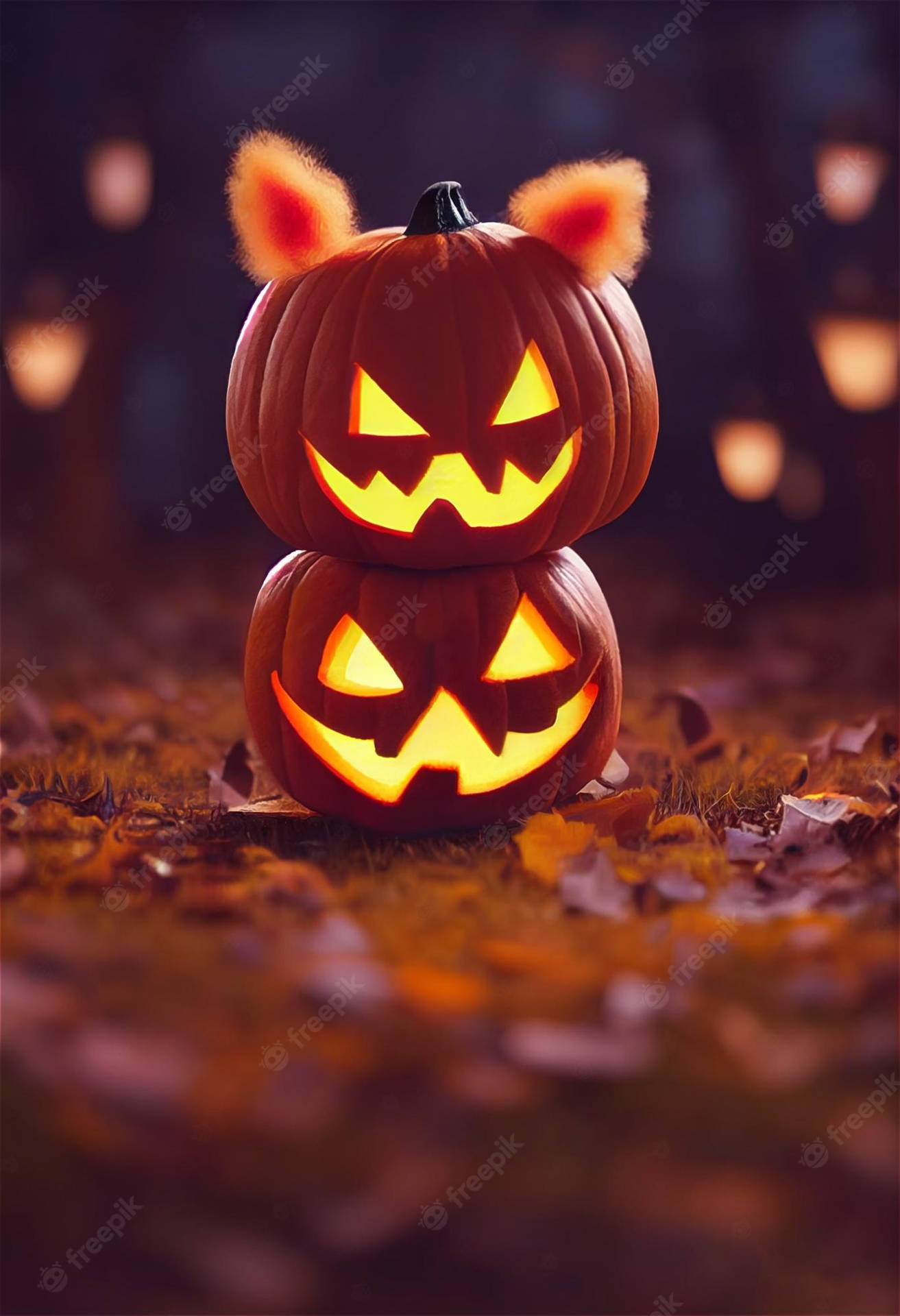 Skrämdig Själv Denna Halloween Med En Skrämmande Pumpa. Wallpaper