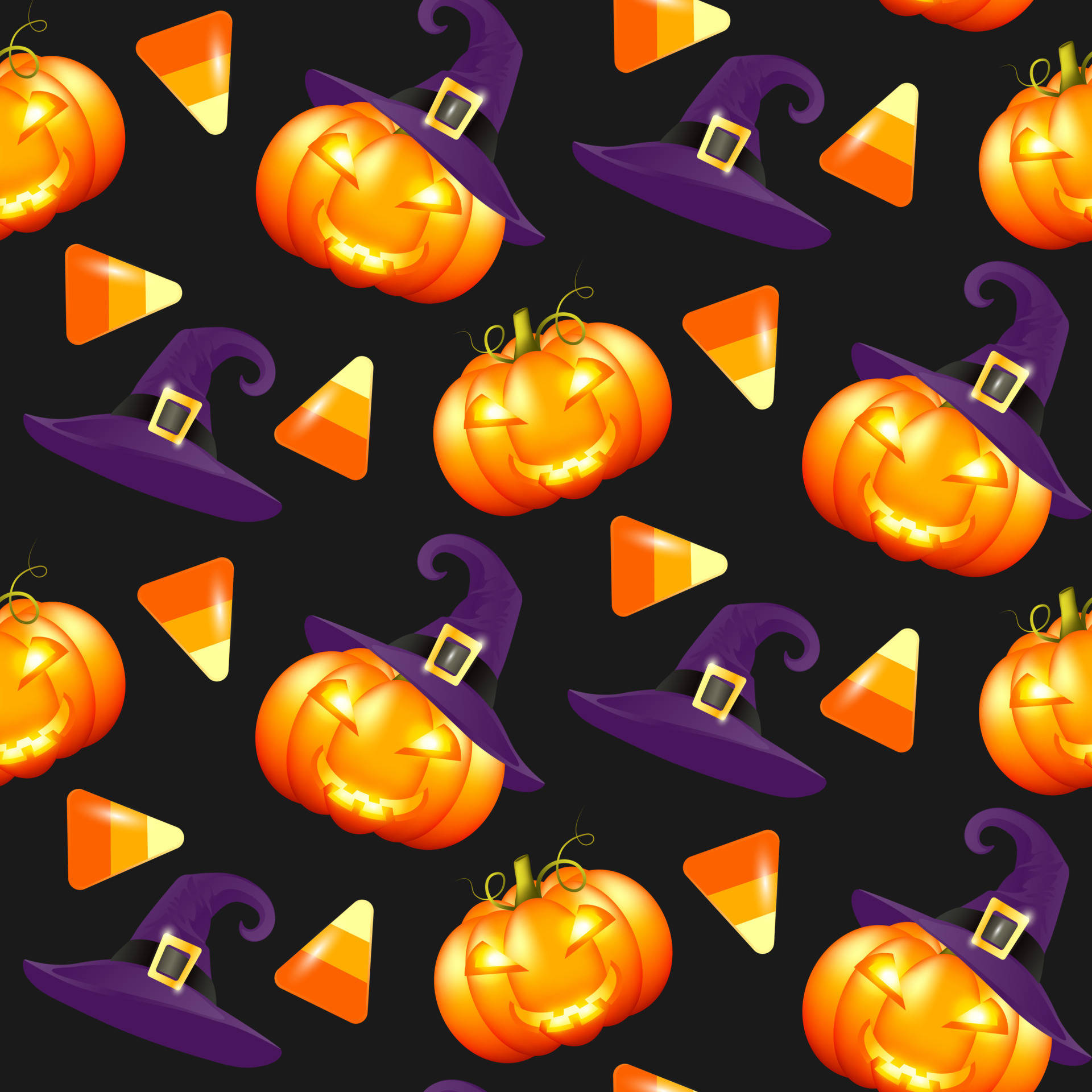 Calabazade Halloween Con Bruja Fondo de pantalla
