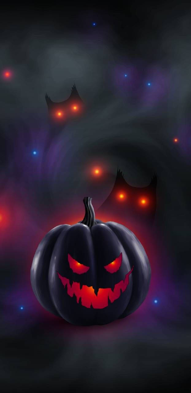 Unadeliciosa Jack-o-lantern Hecha Con Una Calabaza Fresca De Halloween. Fondo de pantalla