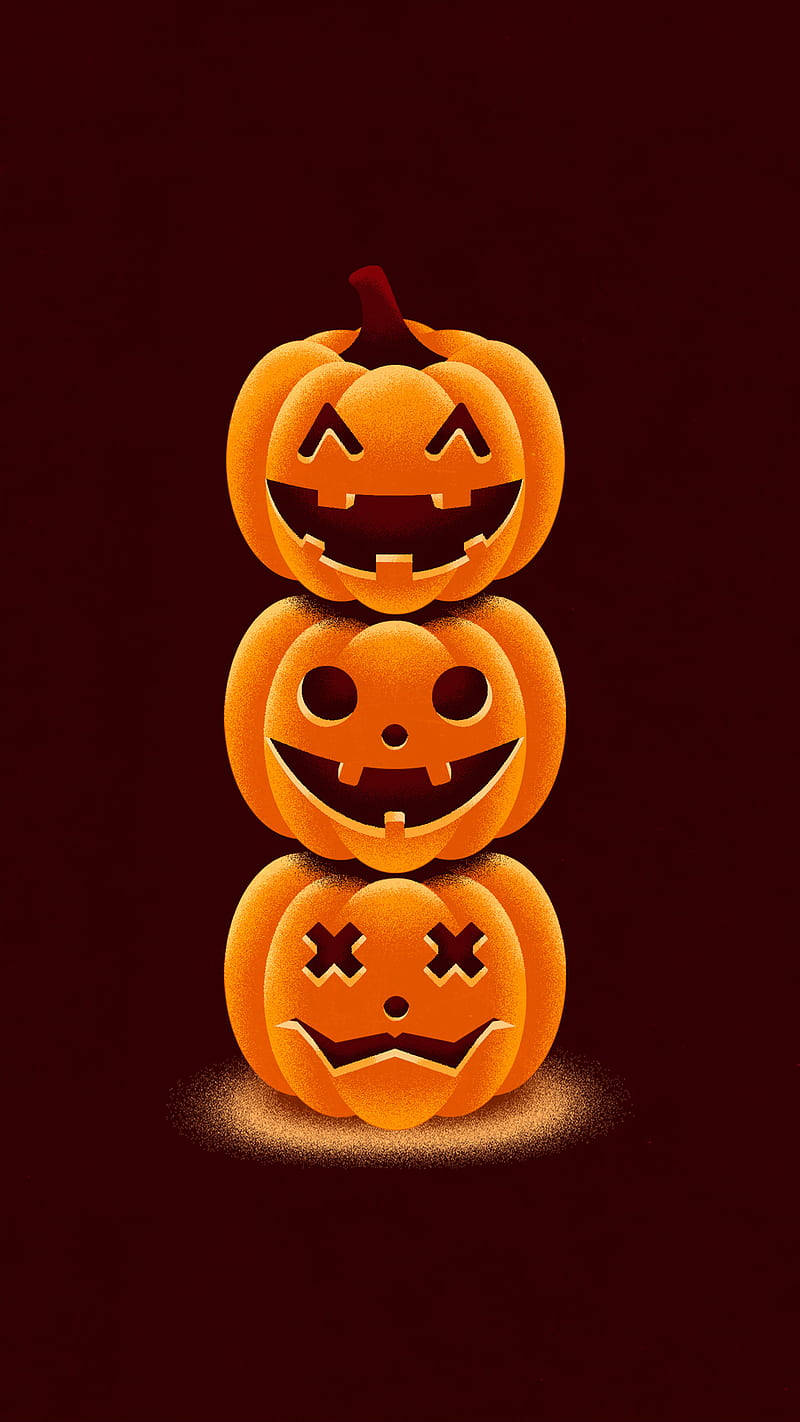 Three Halloween Pumpkin Wallpaper