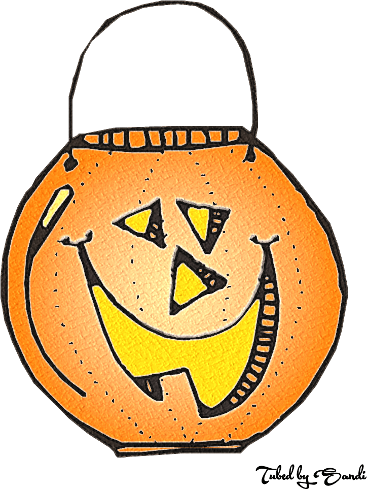 Halloween Pumpkin Basket Art PNG