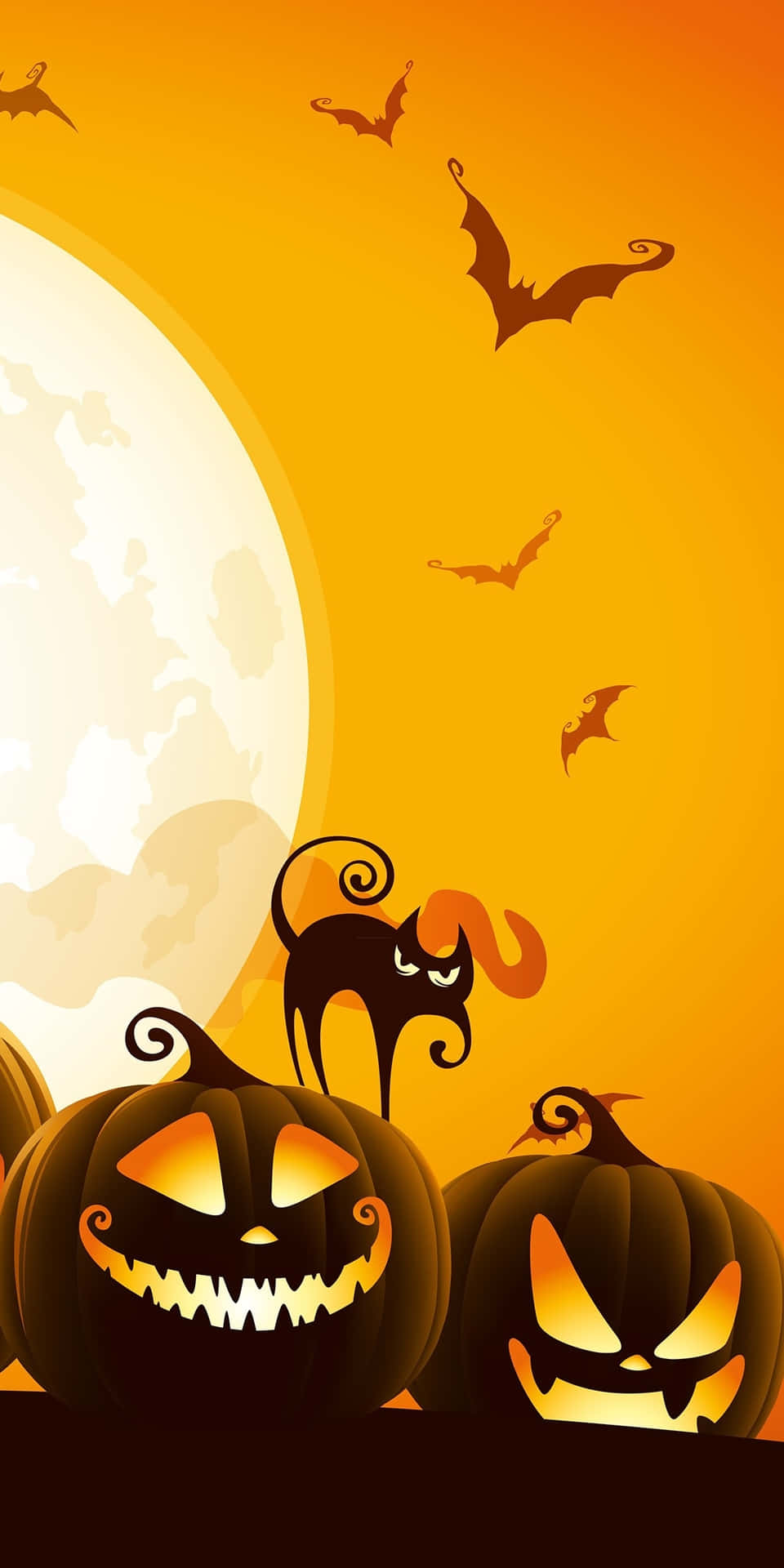 Halloween_ Pumpkin_ Bats_ Moon_i Phone_ Wallpaper Wallpaper