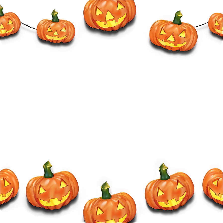 Halloween Pumpkin Border Png Hte30 PNG