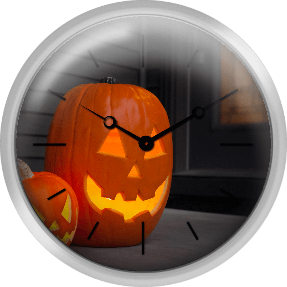 Halloween Pumpkin Clock Design PNG