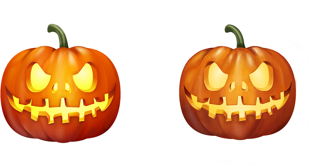Halloween Pumpkin Comparison PNG