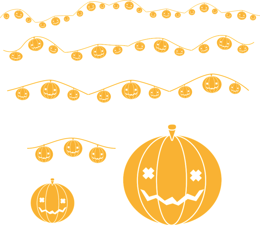 Halloween Pumpkin Garland Graphic PNG