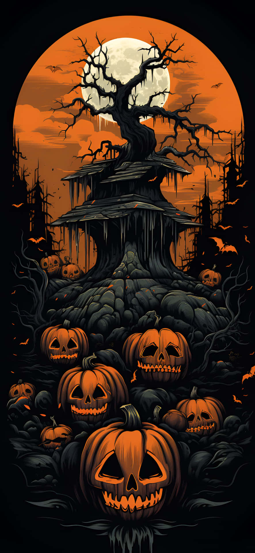 Halloween_ Pumpkin_ Haunt_ Lockscreen Wallpaper