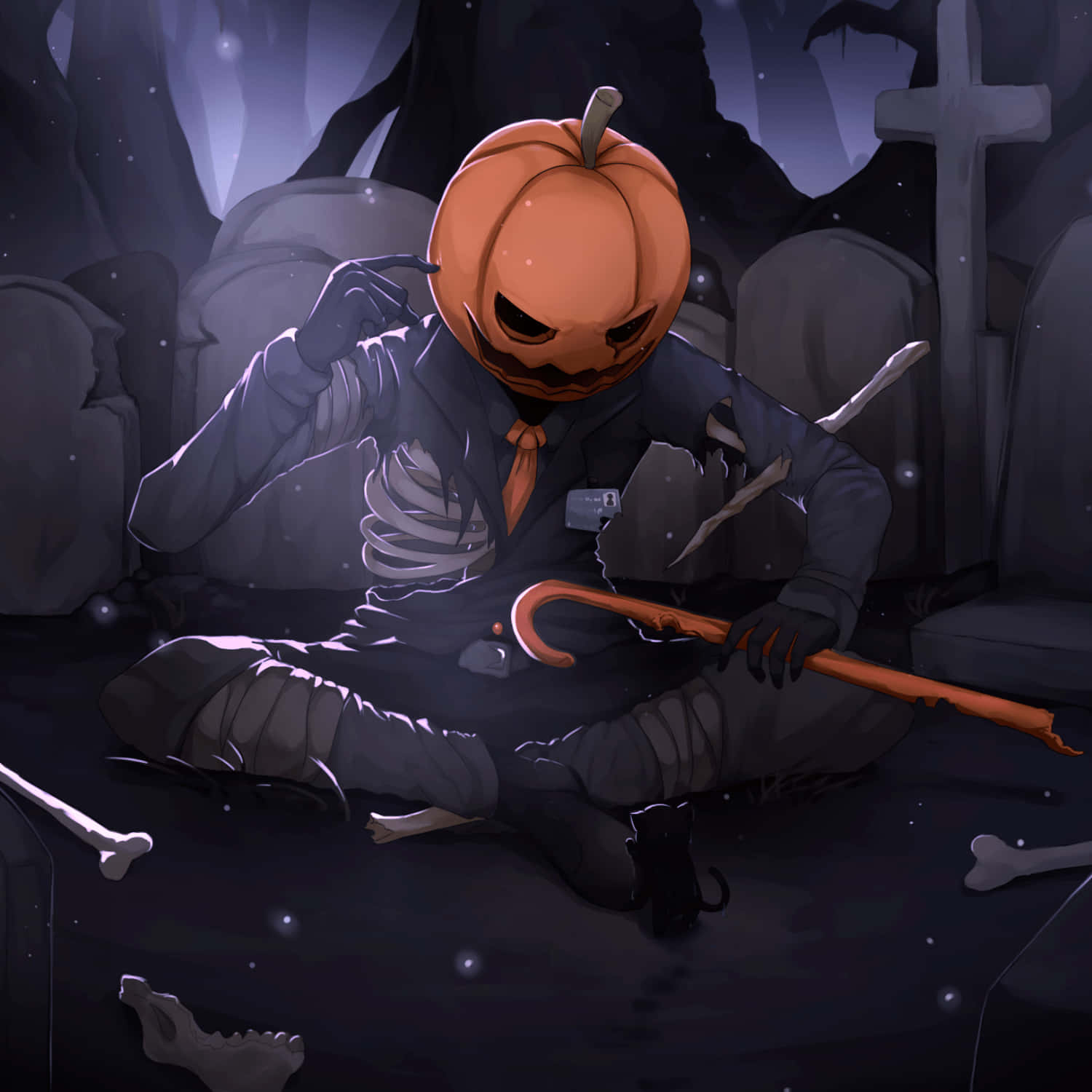 Halloween Pumpkin Man Anime Pfp Aesthetic Wallpaper