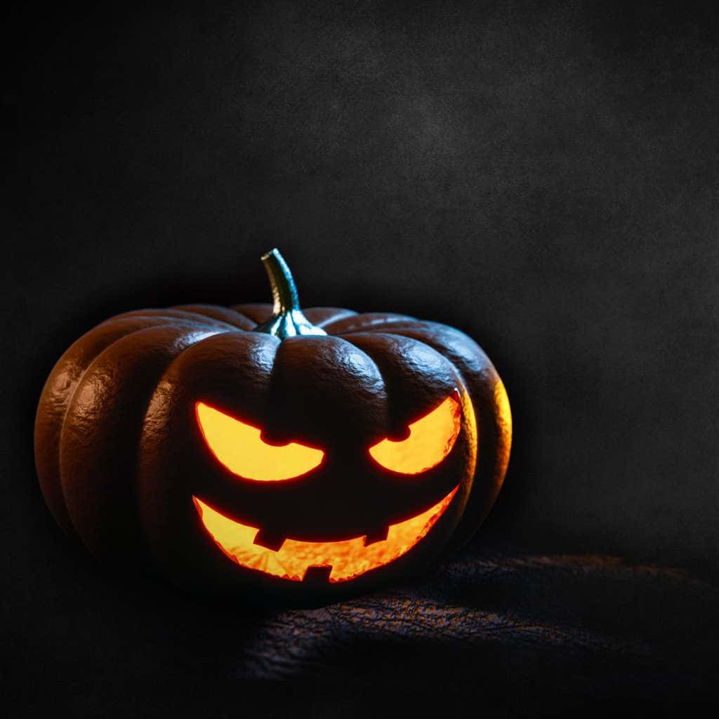 Imagende Una Calabaza De Halloween Con Una Cara Aterradora