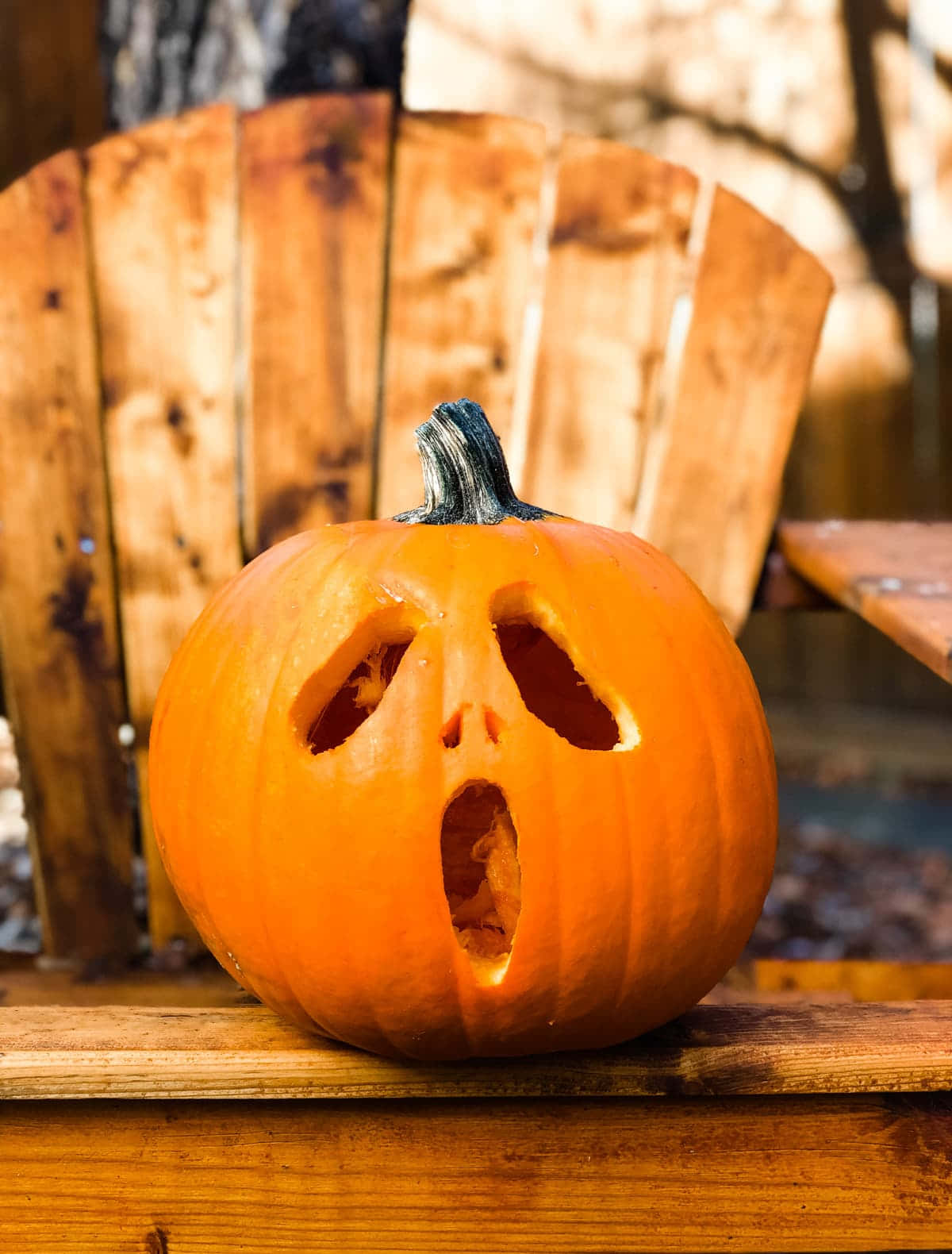 Halloweenpumpa Läskig Ansiktsbild.