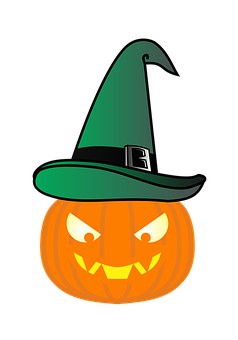 Halloween Pumpkin Witch Hat PNG