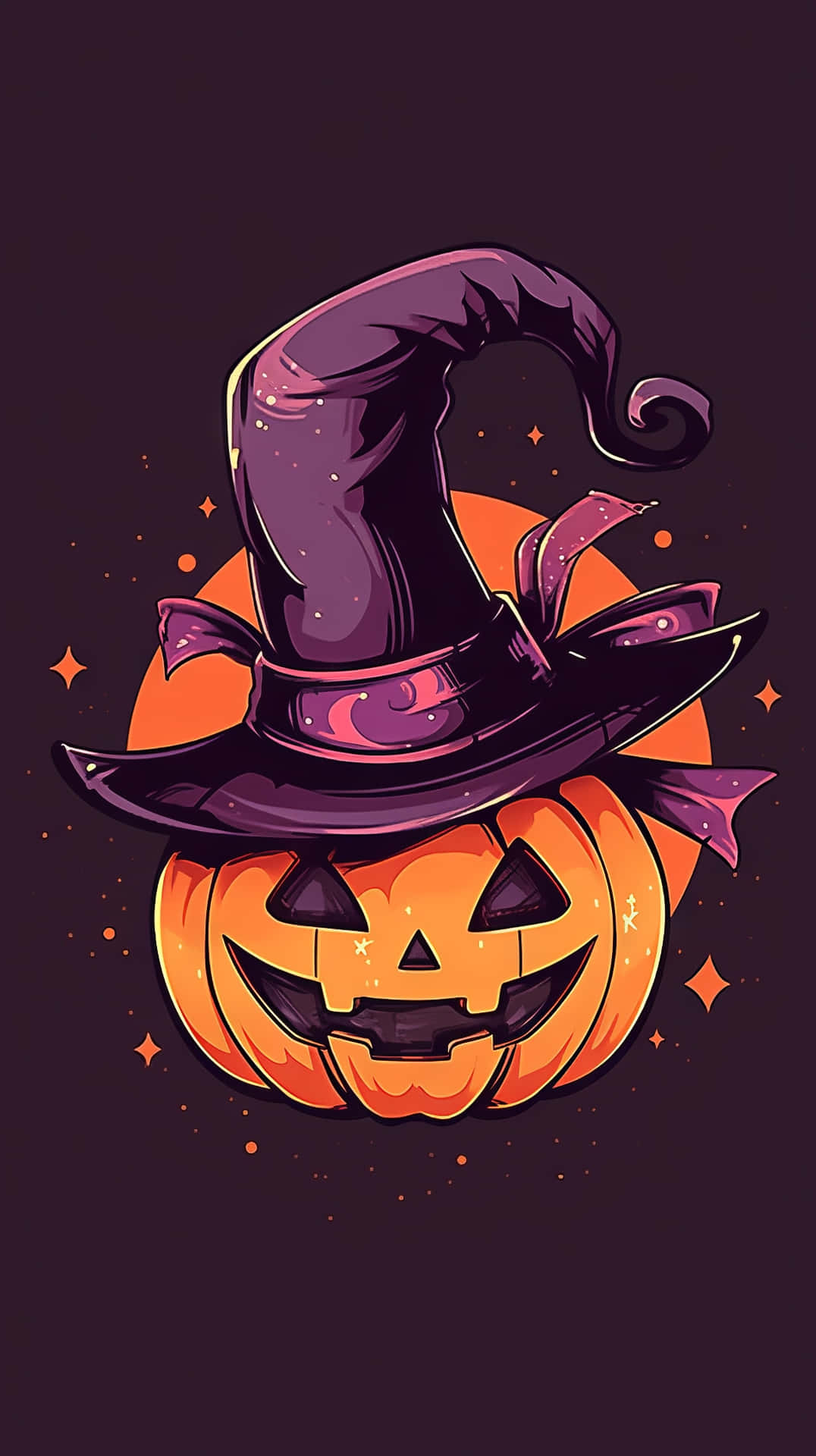 Halloween Pumpkin Witch Hat Illustration Wallpaper