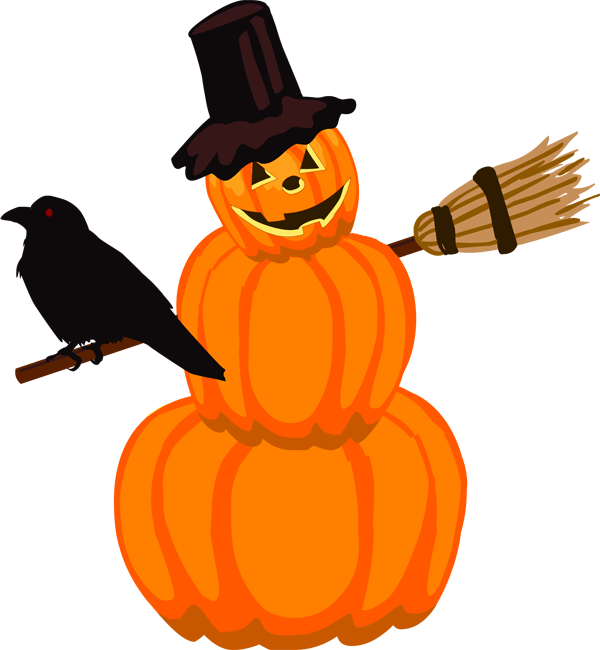 Halloween Pumpkinwith Hatand Crow PNG