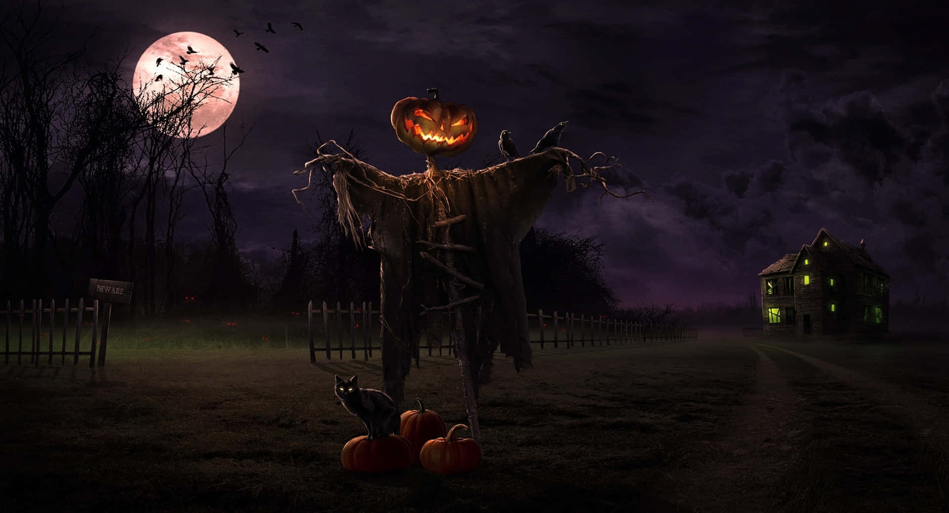 Imagende Espantapájaros Terrorífico Para Halloween.