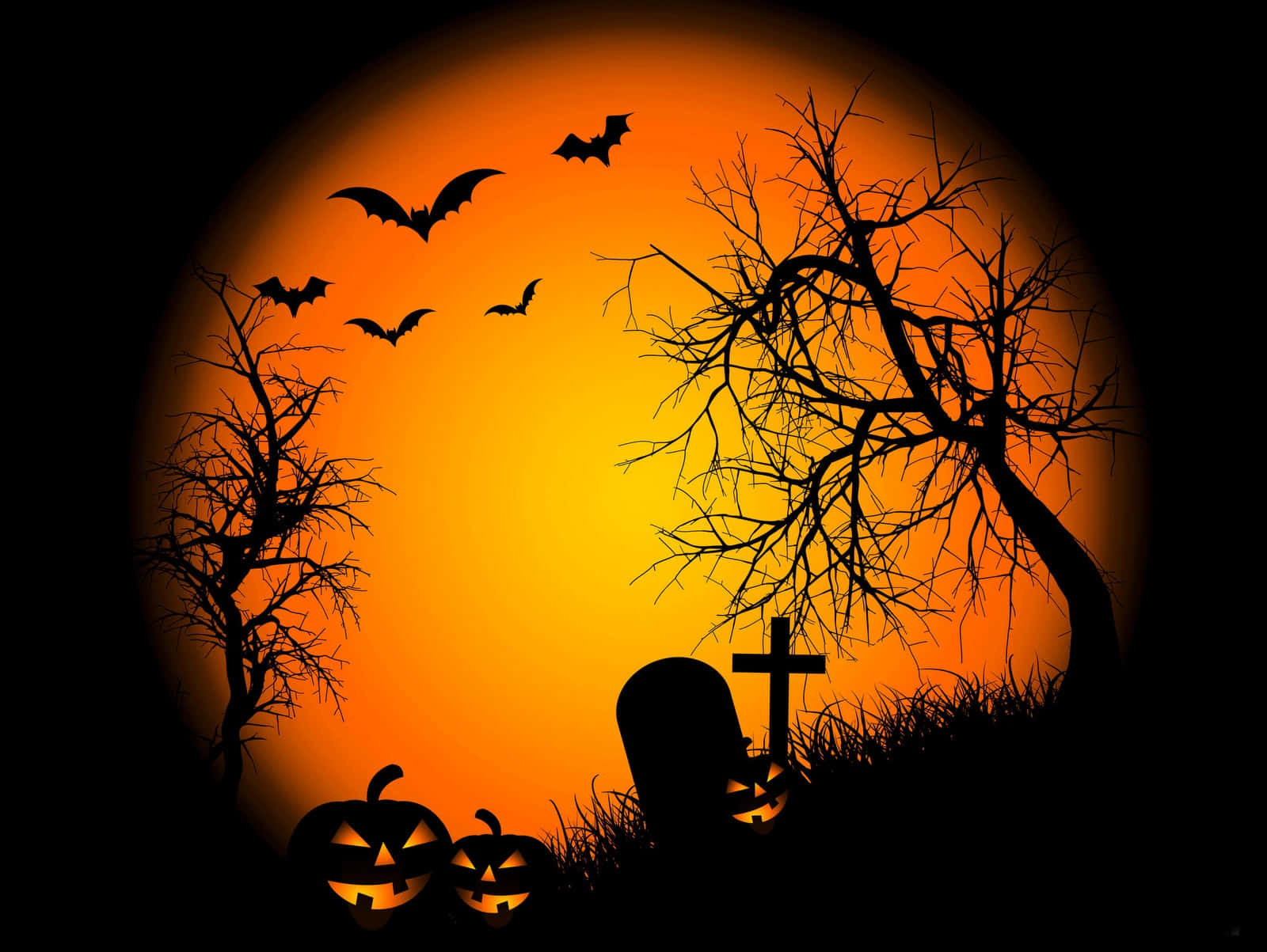 Halloween Silhouette Backdrop Wallpaper