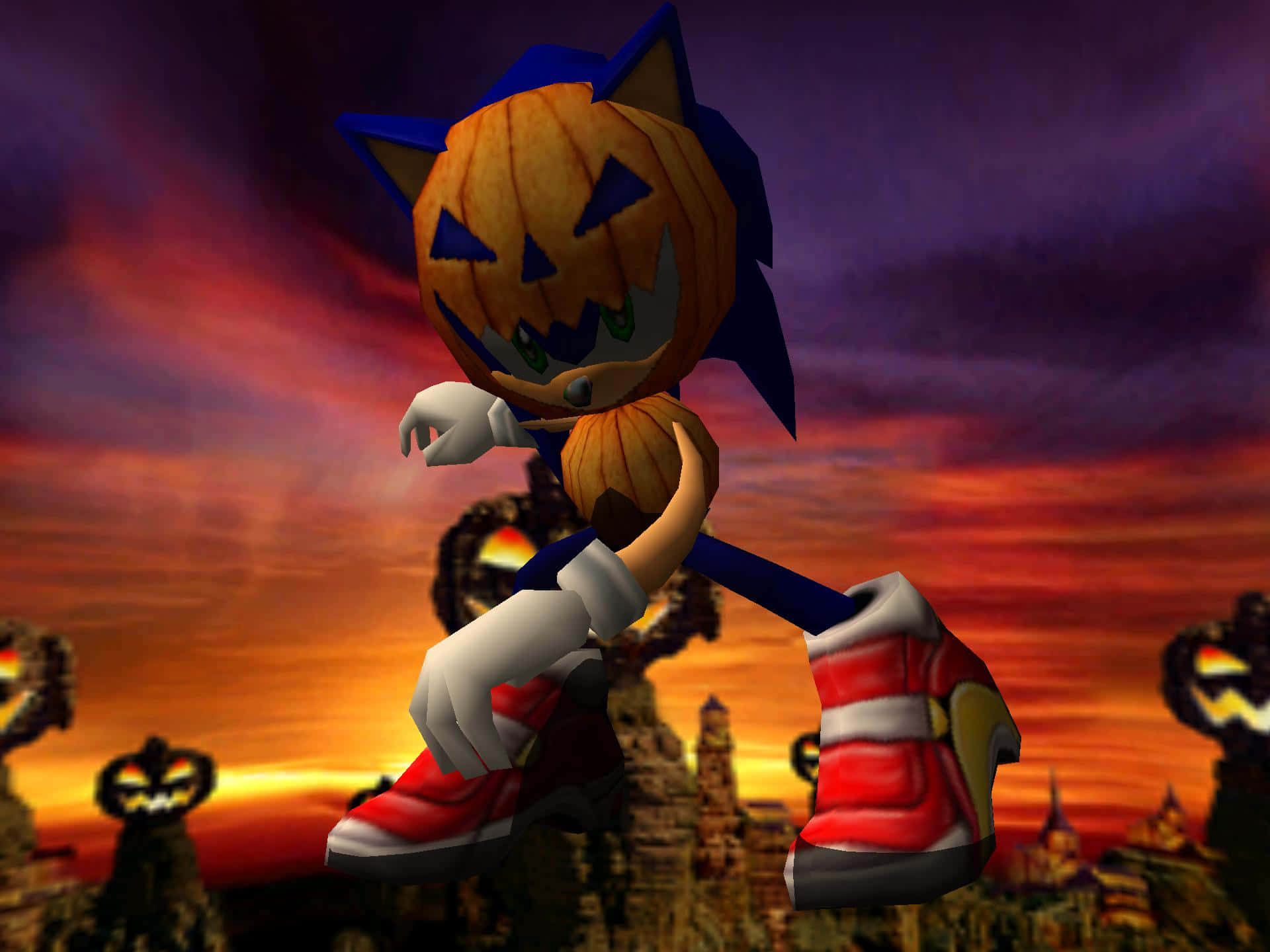 Halloween Sonic Pumpkin Hill Fond d'écran