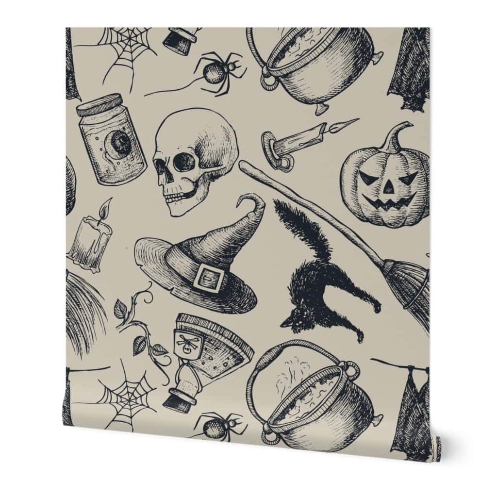 Halloween Themed Pattern Wallpaper