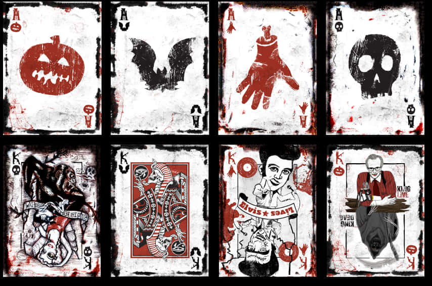 Halloween Themed Playing Cards PNG