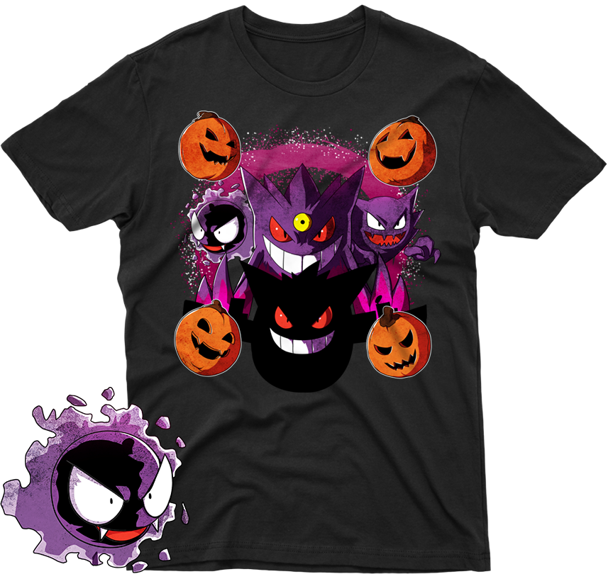 Halloween Themed Pokemon Tshirt Design PNG