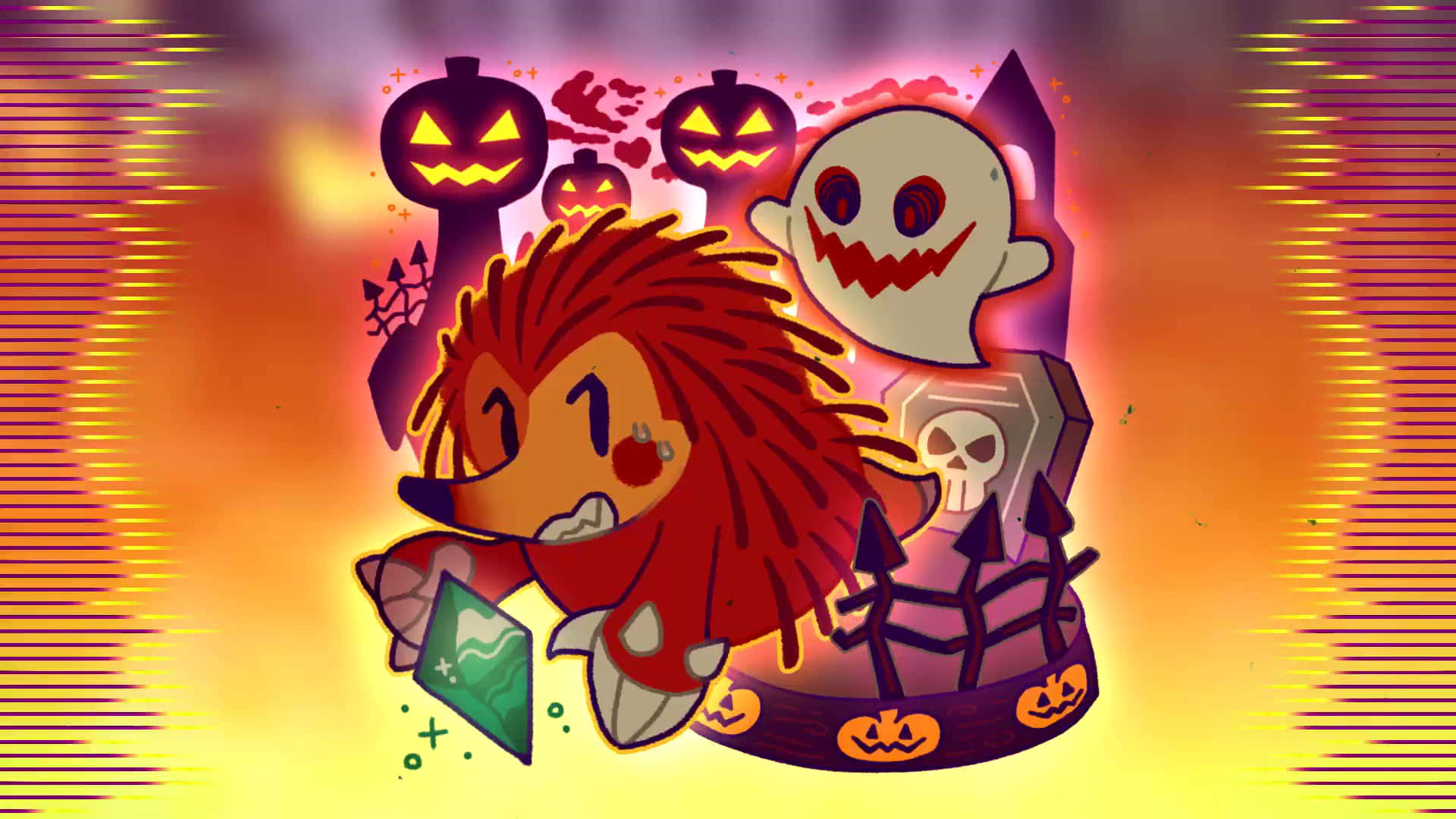 Halloween Thema Sonic En Knuckles Achtergrond