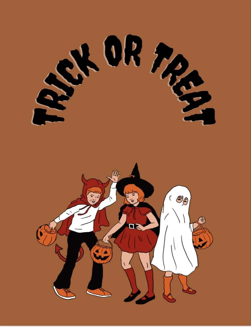 Halloween_ Trick_or_ Treat_ Friends Wallpaper