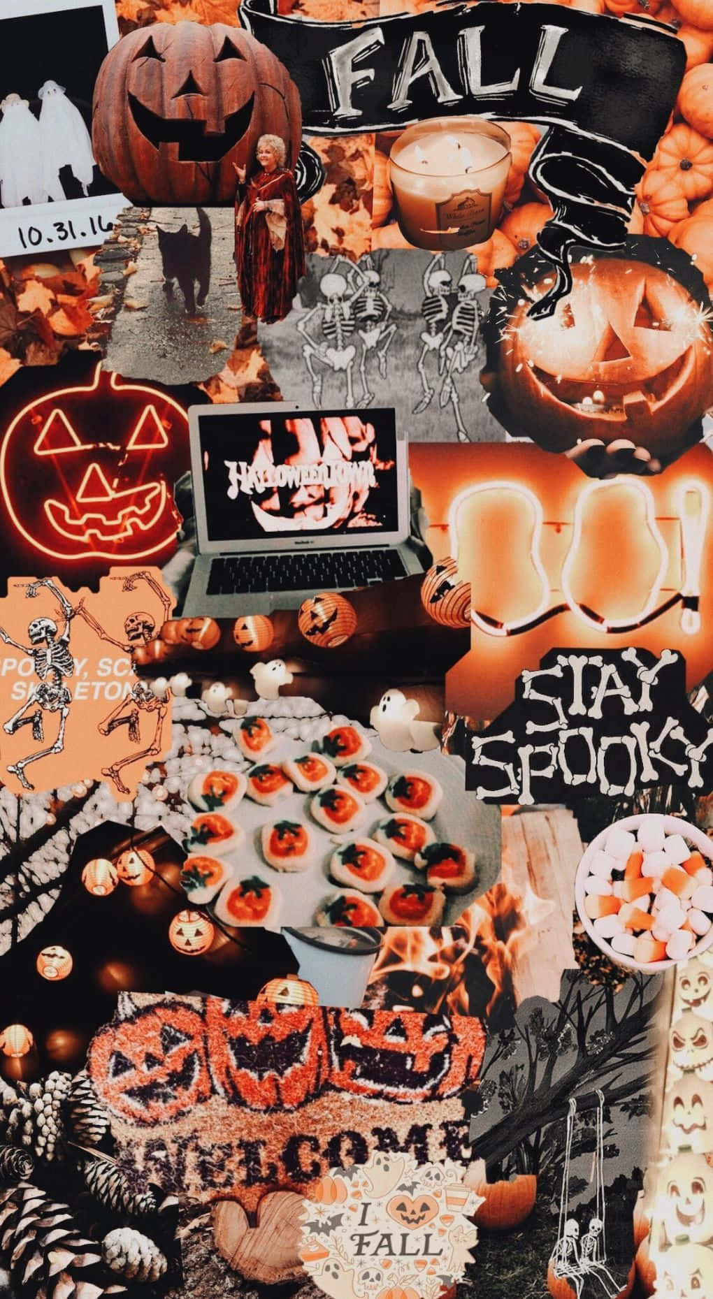 Halloween Tumblr Æstetisk efterårsfest stil baggrund Wallpaper