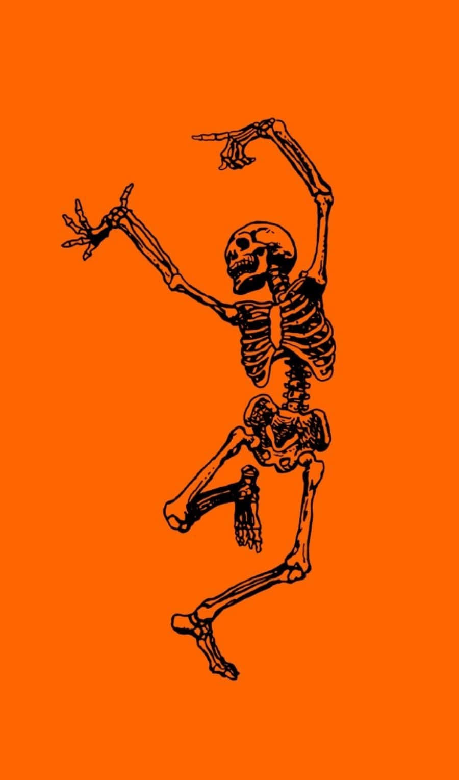Halloween Tumblr Aesthetic Dancing Skeleton Wallpaper