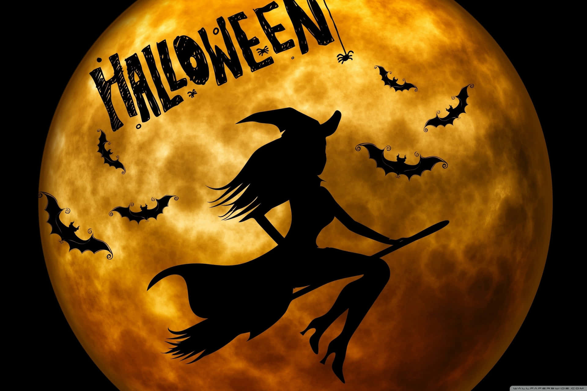 " Fly away in your broom and enter the magical world of Halloween. " Wallpaper