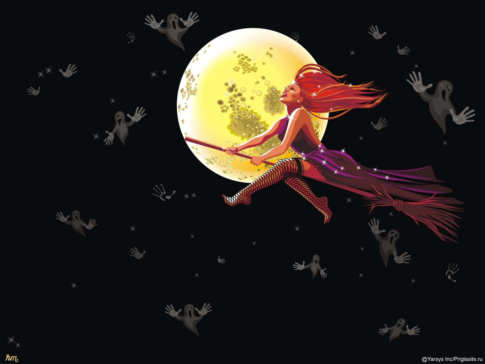 She's brought a spell of magic to Halloween night. Wallpaper