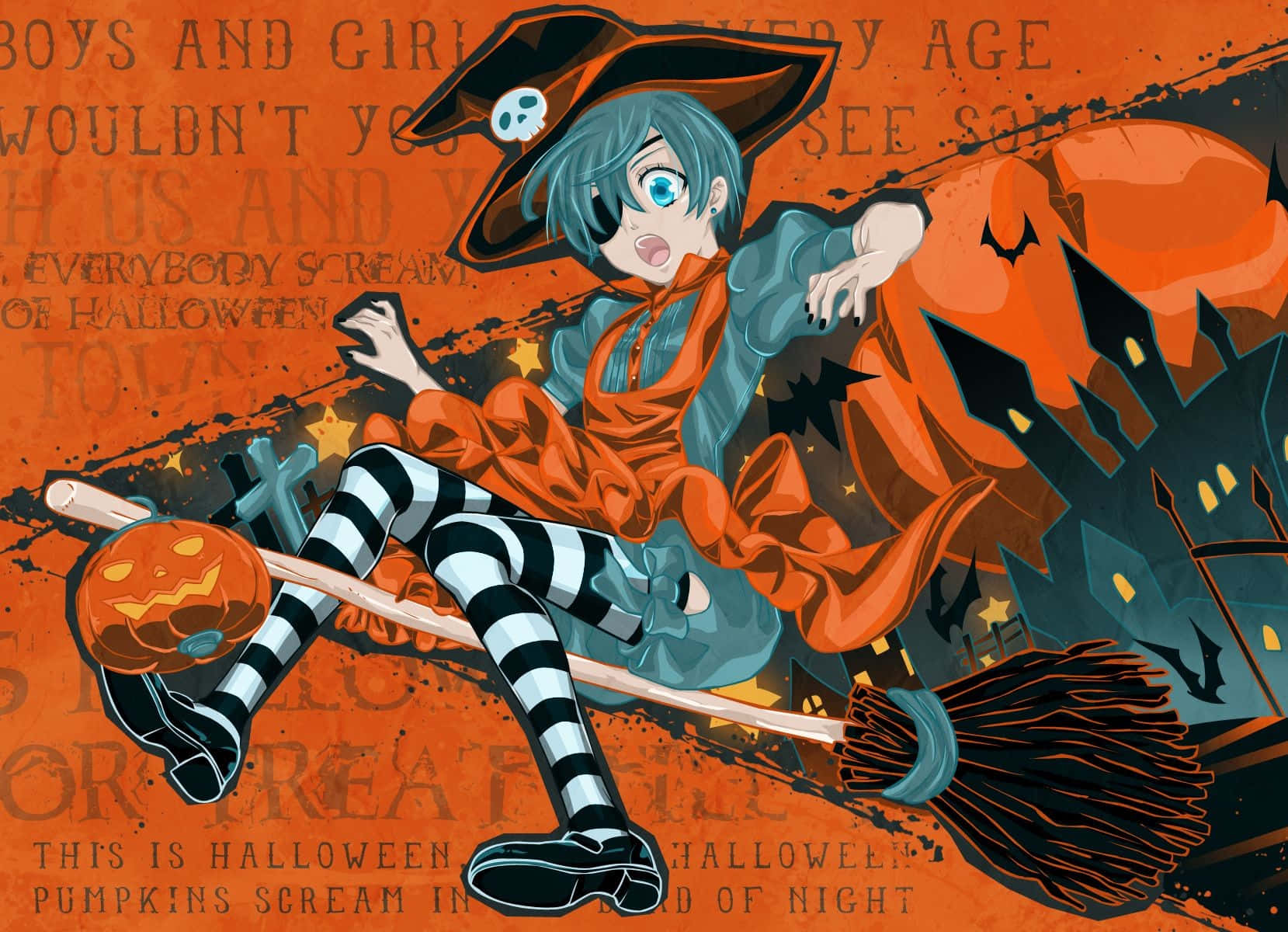 Halloween Witch Anime Aesthetic Wallpaper