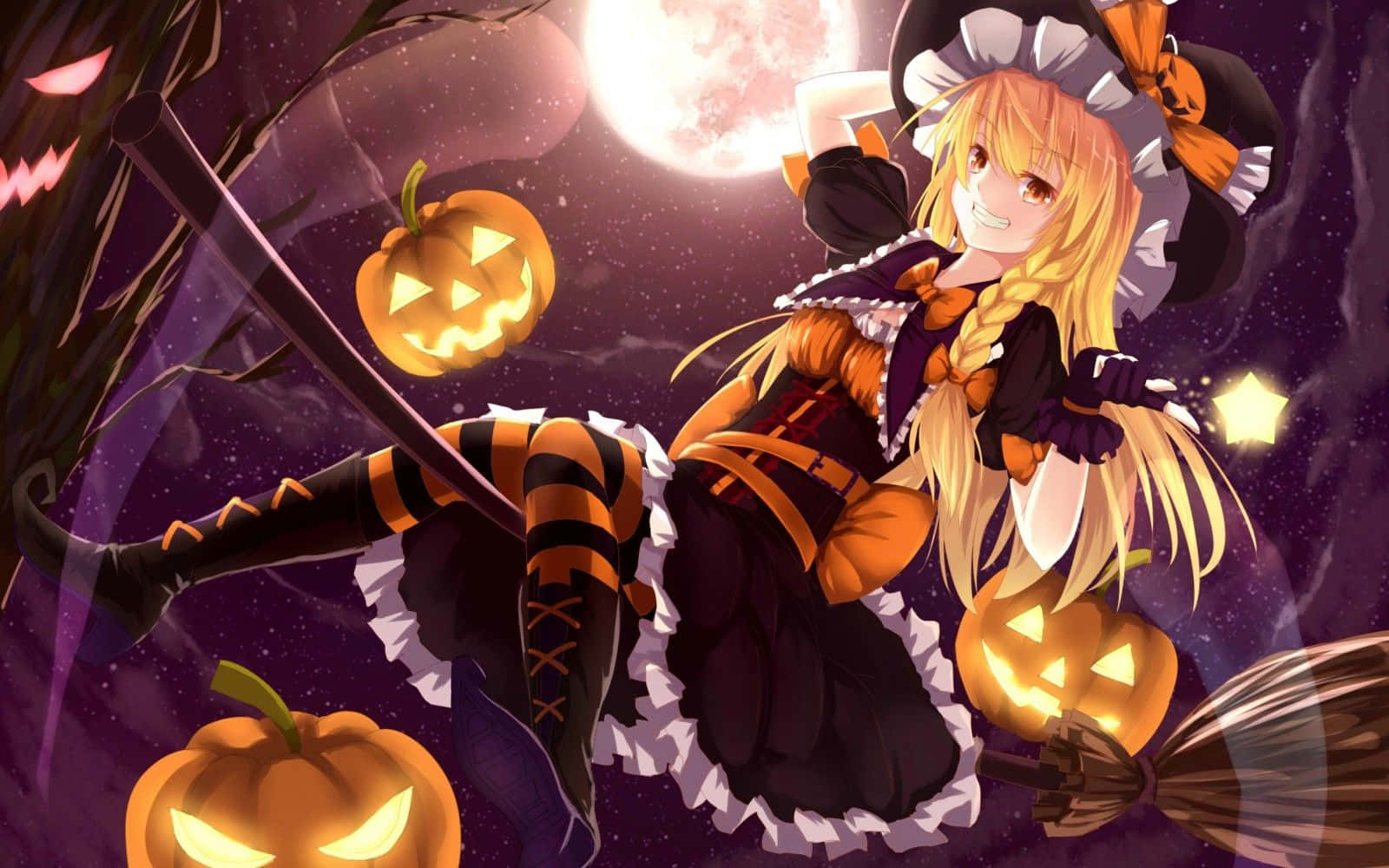 Halloween Witch Anime Aesthetic.jpg Wallpaper