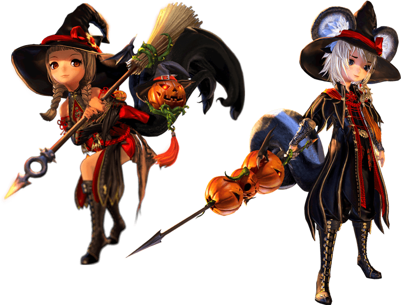 Halloween Witch Characters Render PNG