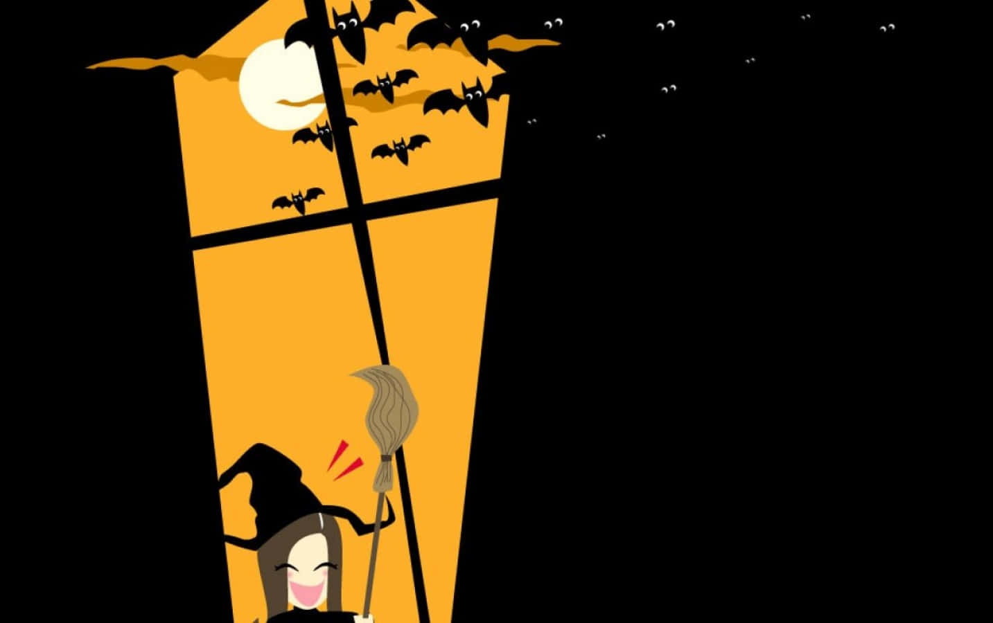 Cute Halloween Witch Vector Art Wallpaper