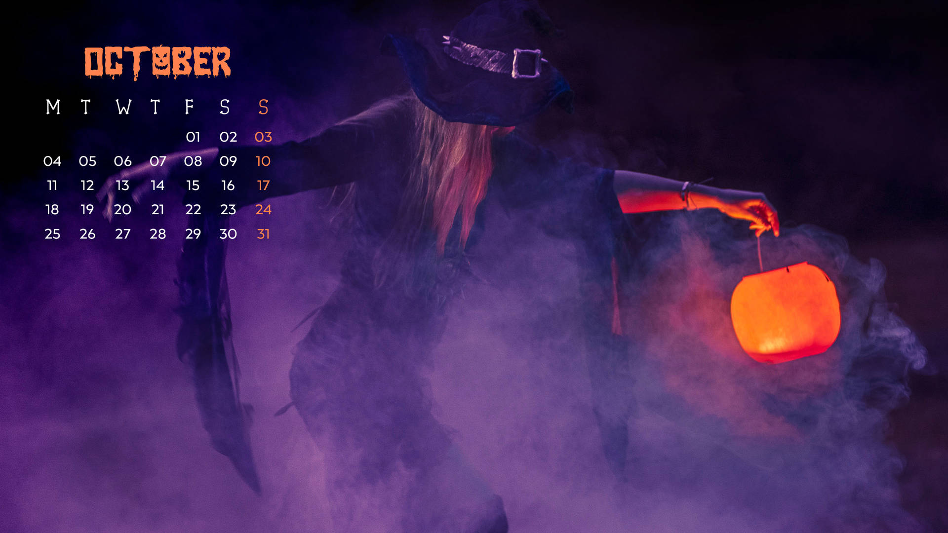 Halloween Witch October 2021 Calendar