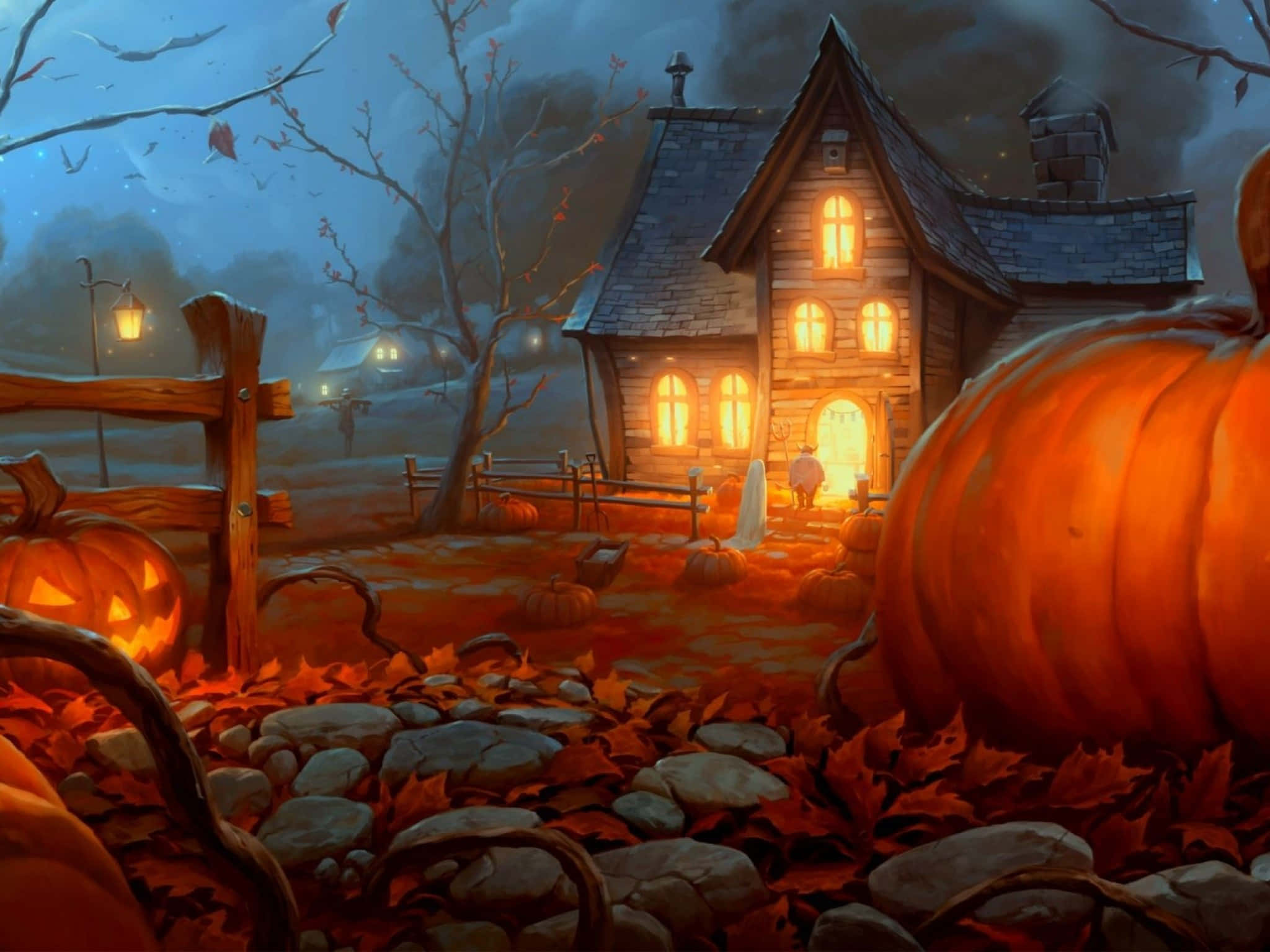 Sumérgeteen El Espíritu De Halloween Con Estas Espeluznantes Decoraciones Para El Jardín. Fondo de pantalla