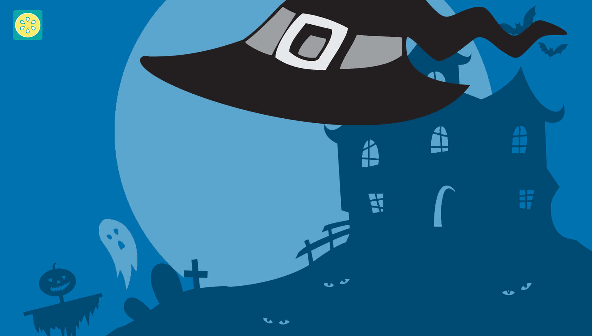 Floating Witch Hat Halloween Zoom Background 1920 x 1090 Background