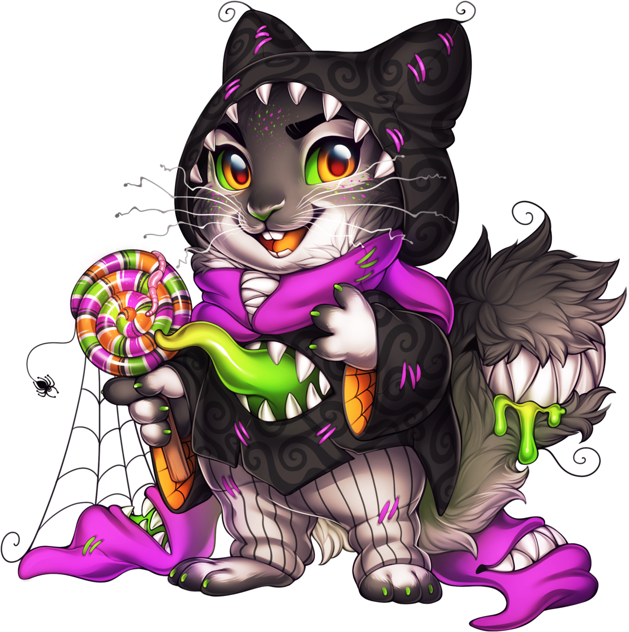 Halloween_ Cat_ Costume_ Cartoon PNG