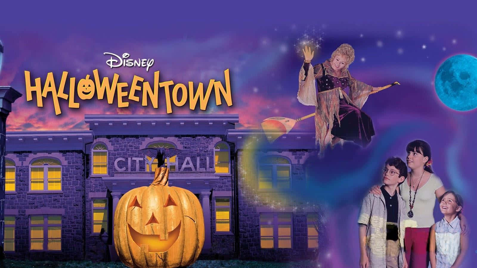 Magical Halloweentown Night Scene Wallpaper