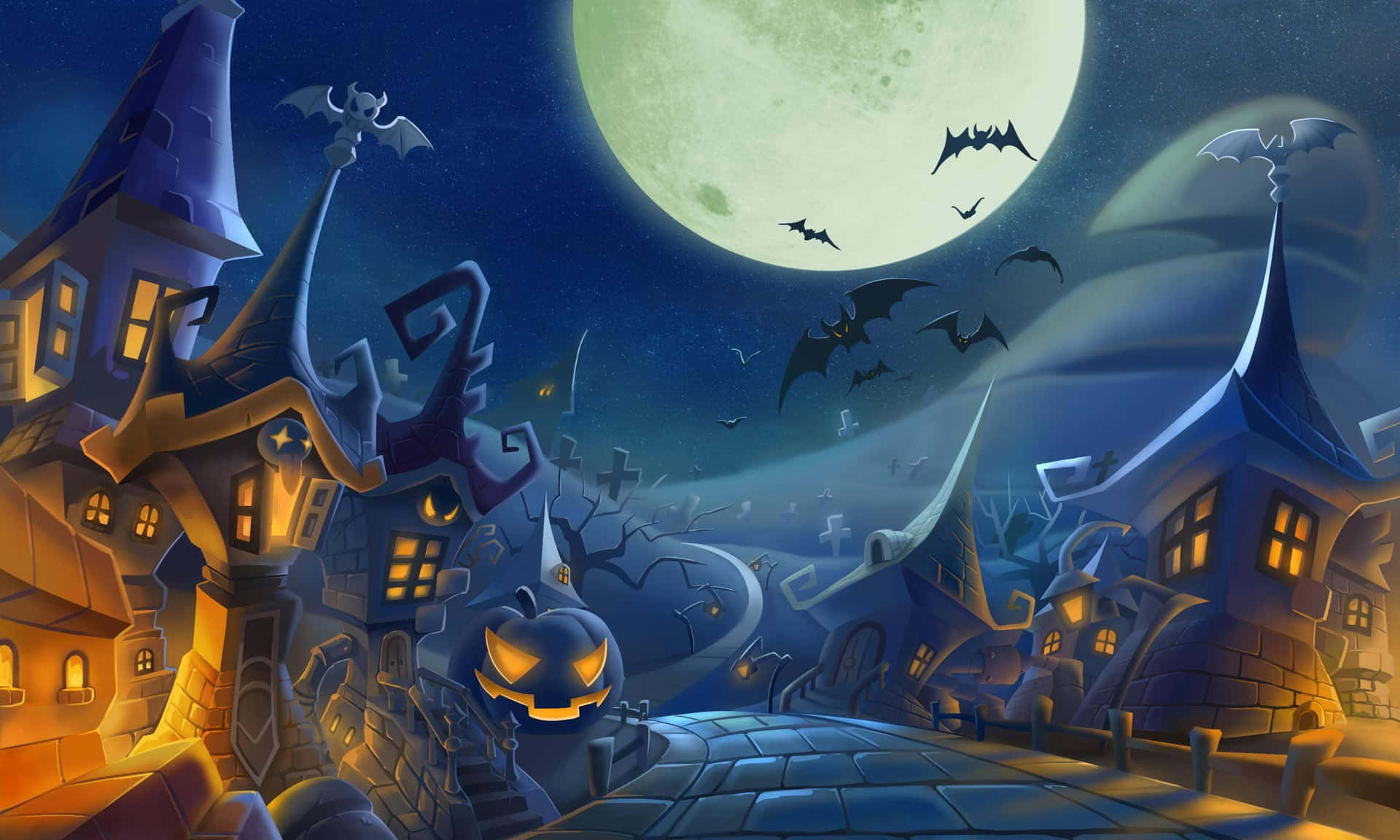 A magical evening in Halloweentown Wallpaper